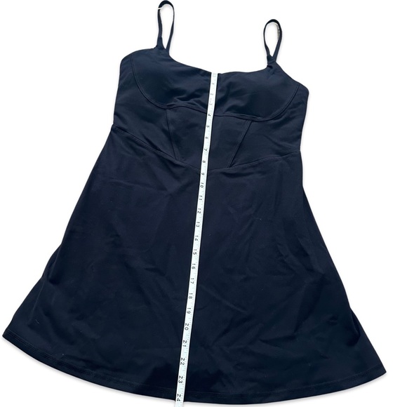 Halara Mini Flare Dress M Cloudful Square Neck Corset Backless 2-in-1 Black NWT - Picture 5 of 8